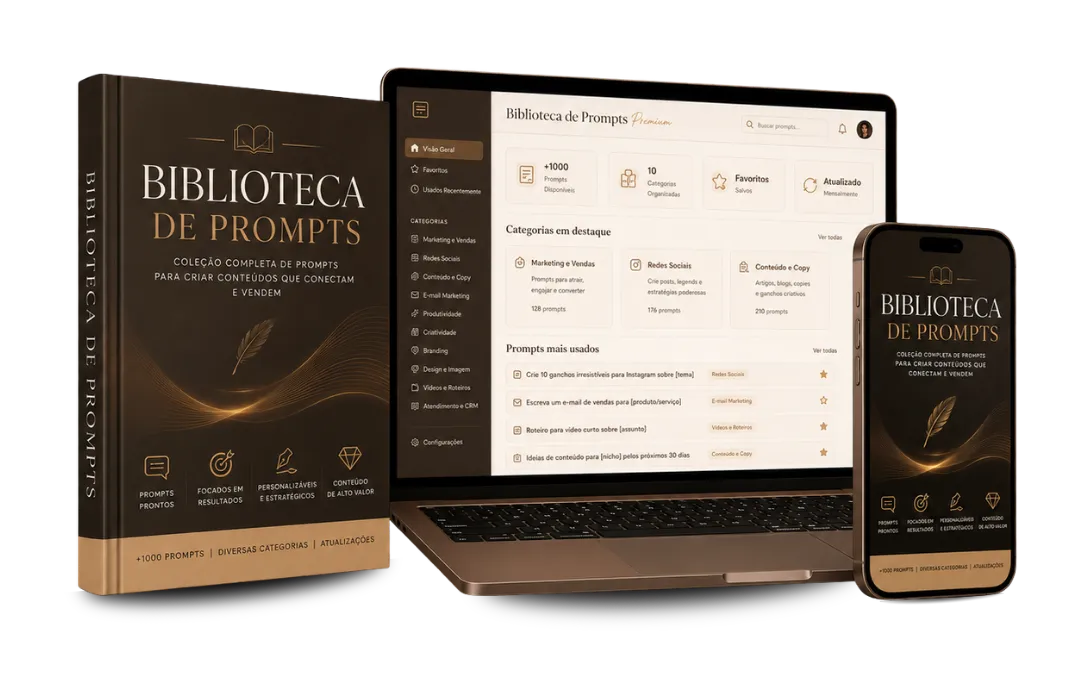 Mockup da Biblioteca de Prompts