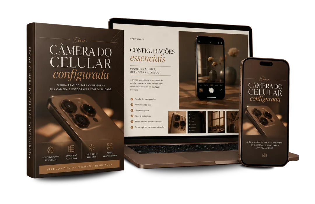Mockup do Ebook Câmera do Celular Configurada